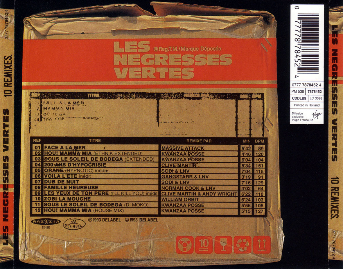 Les negresses vertes 10 remixes 87 93 trasera