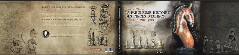 livre jeu d'échecs dessin par Frédéric PIERRAT. livre la fabuleuse histoire des pièces d'échecs en 1400 croquis par Frédéric PIERRAT