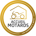 Logo rond Accueil Motards les Ardennes a moto