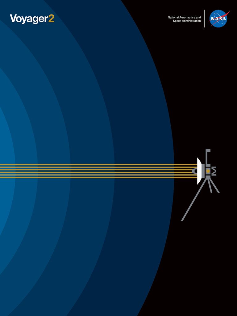 Voyager2 interstellar blue poster