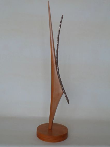 COMPOSITION VIII / Merisier- Bronze / H 75cm
