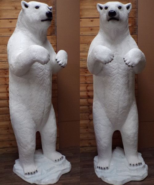 Ours polaire debout statue taille reelle