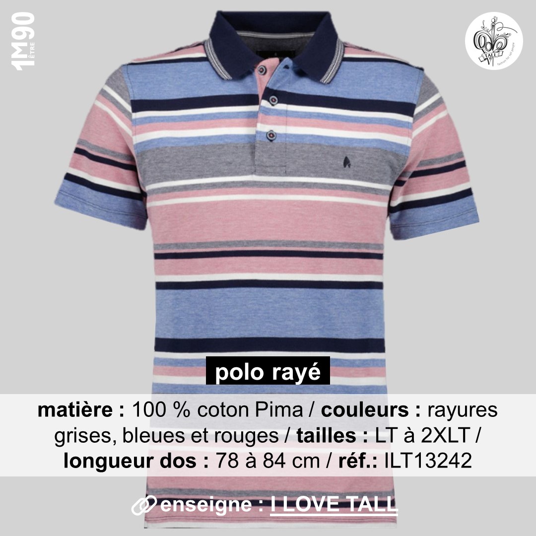 Mode ilt h polo rayures m