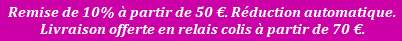 Remise de 10% pour 50 € d'achat
