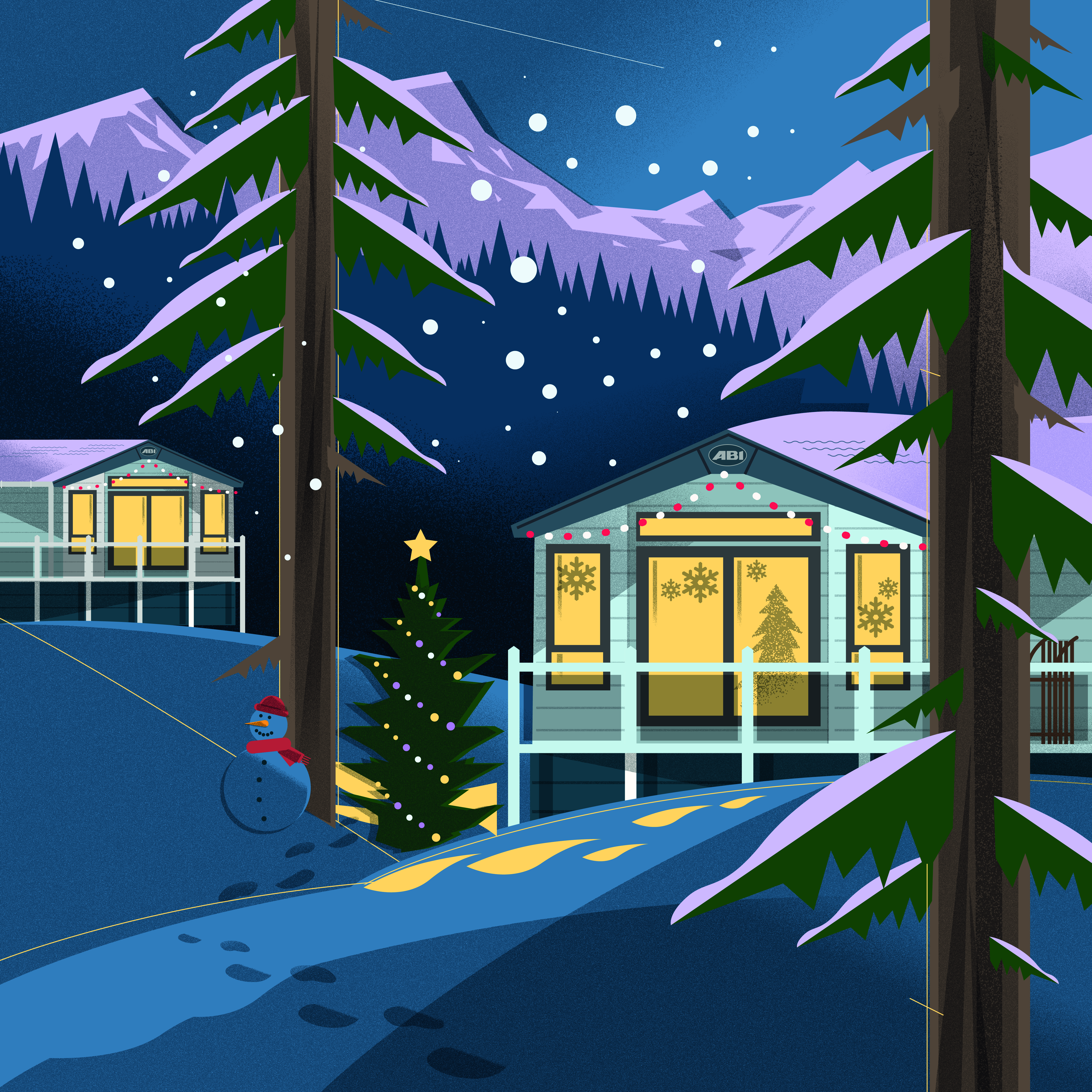 Abi ingleton snowy xmas forest illo aw 1300x1000px