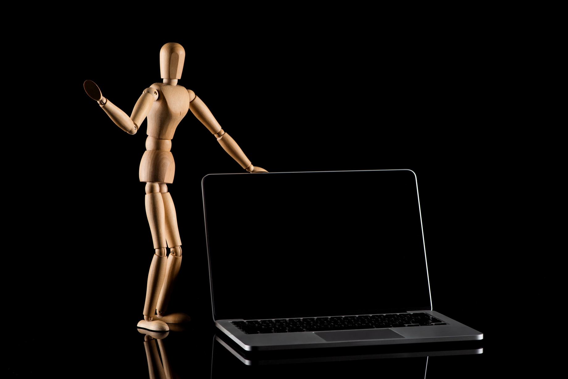 Crello 354064272 stock photo wooden doll standing position outstretched