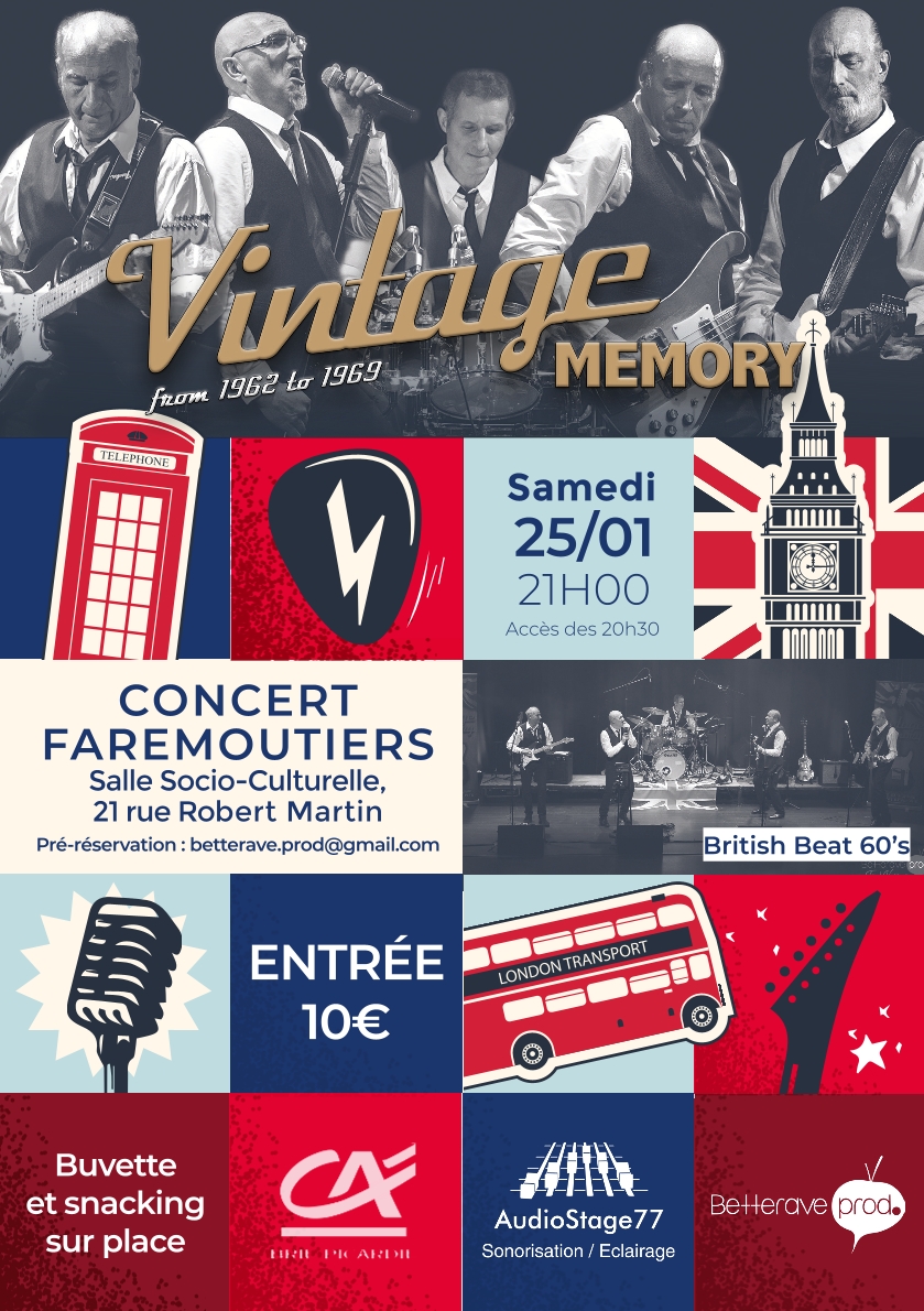 Concert vintag memory flyer recto