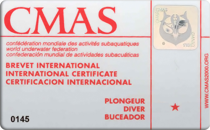 Carte plongeur n1 cmas