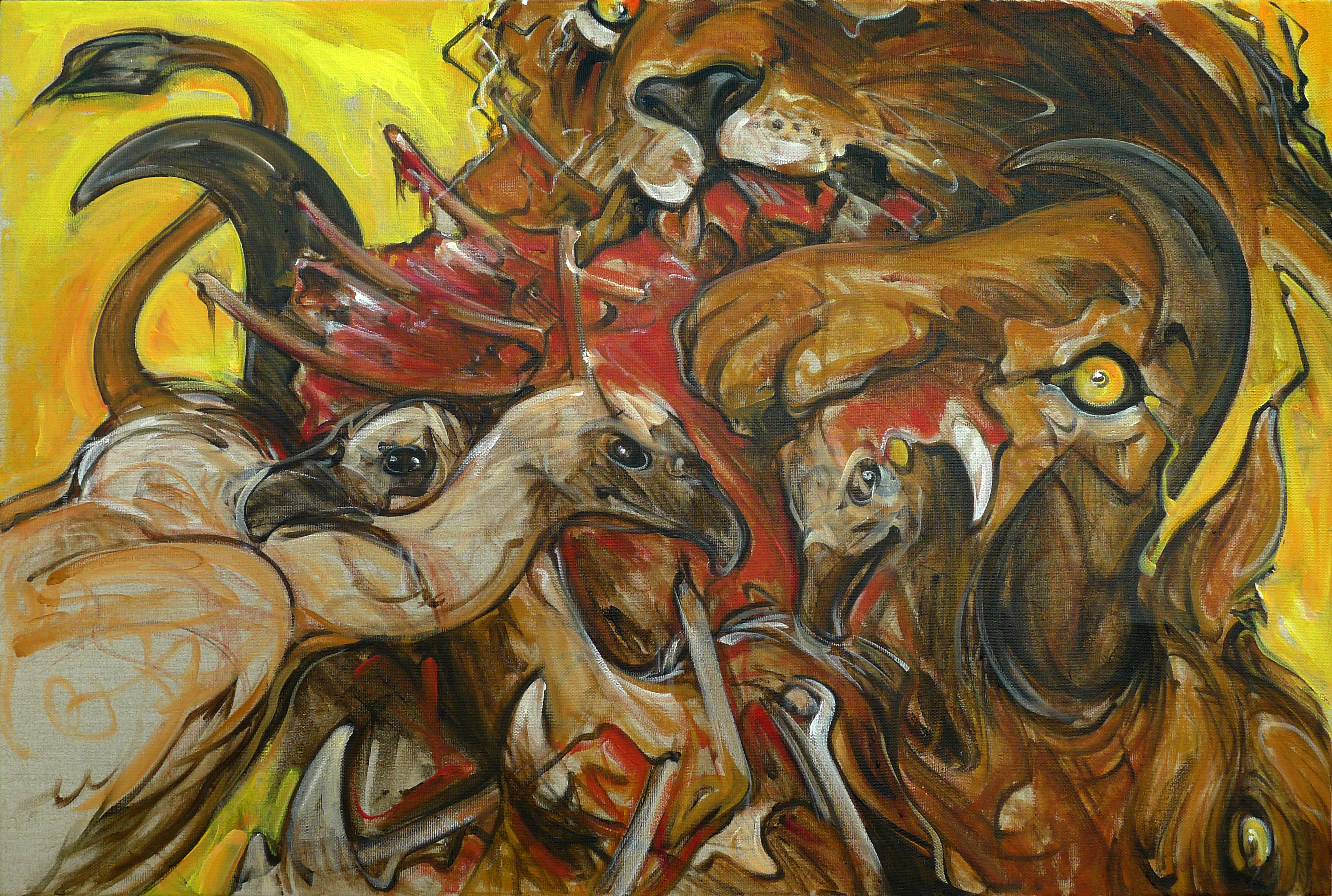 Lion et charognards