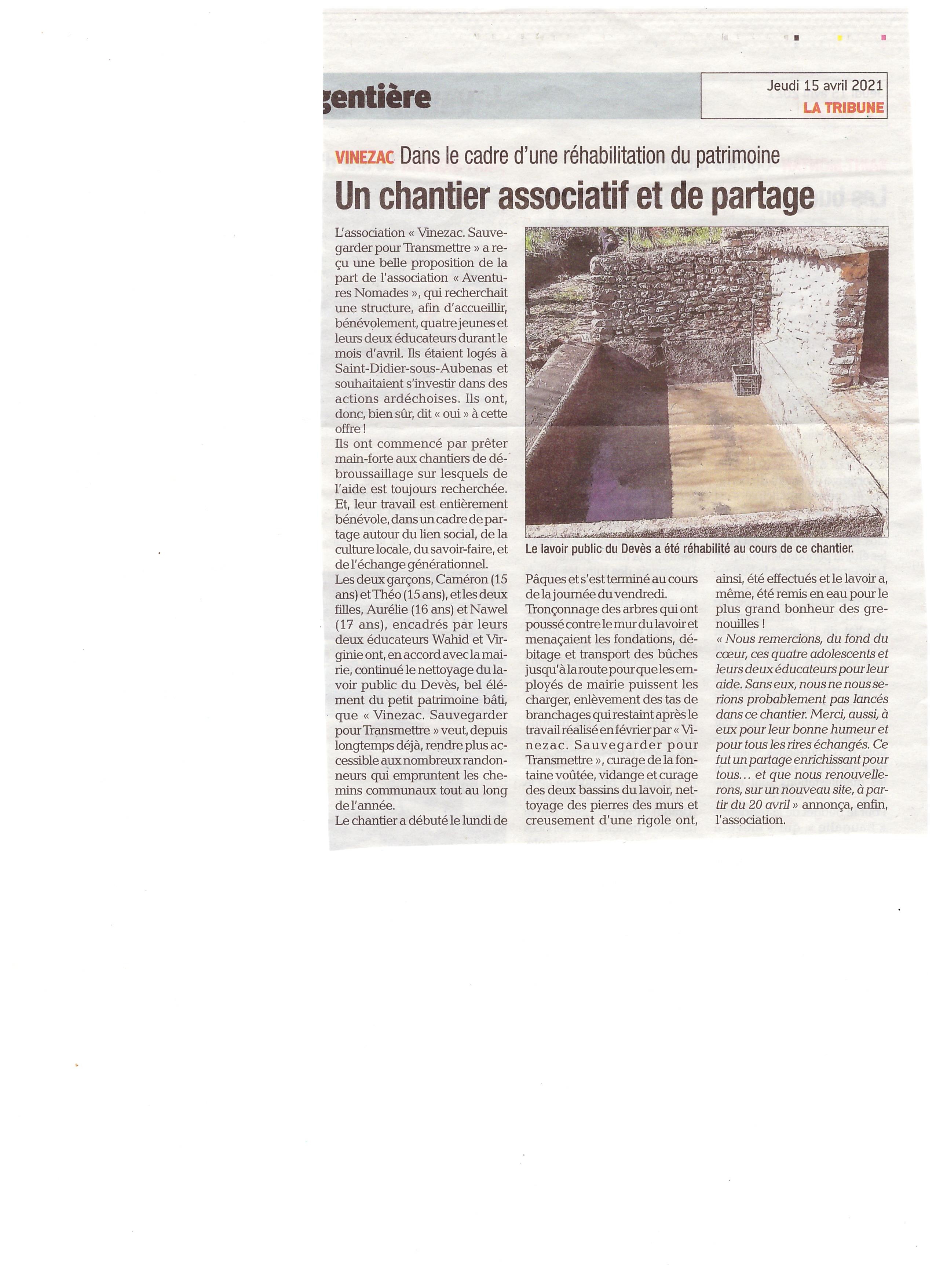 Article la tribune 001