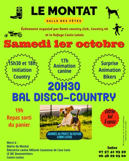 01.10.2022 Après-midi country et soirée/bal disco country