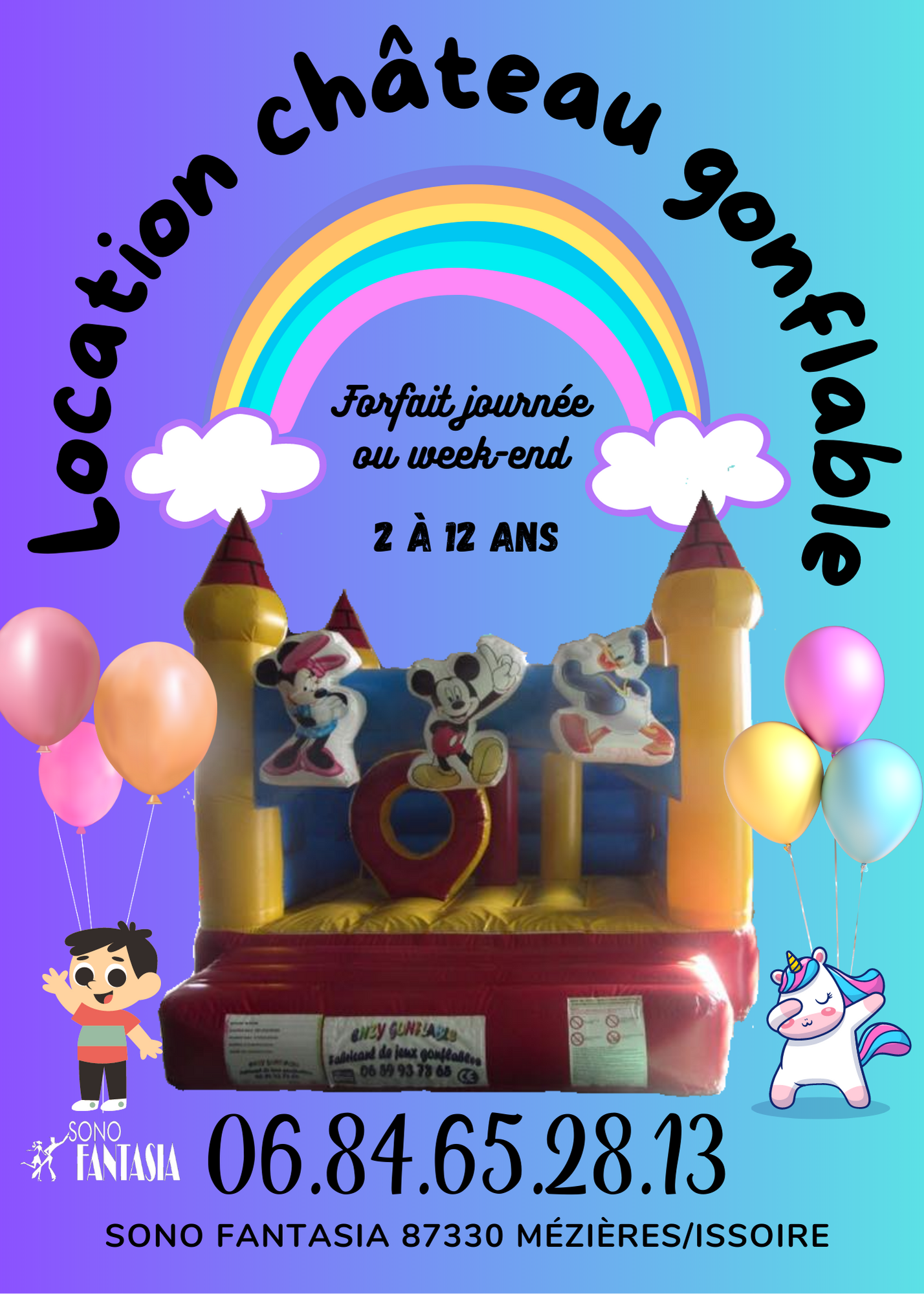 Invitation-d-Anniversaire-Licornes-Drole-Mignon-Moderne-Rose-Peche-Blanc-