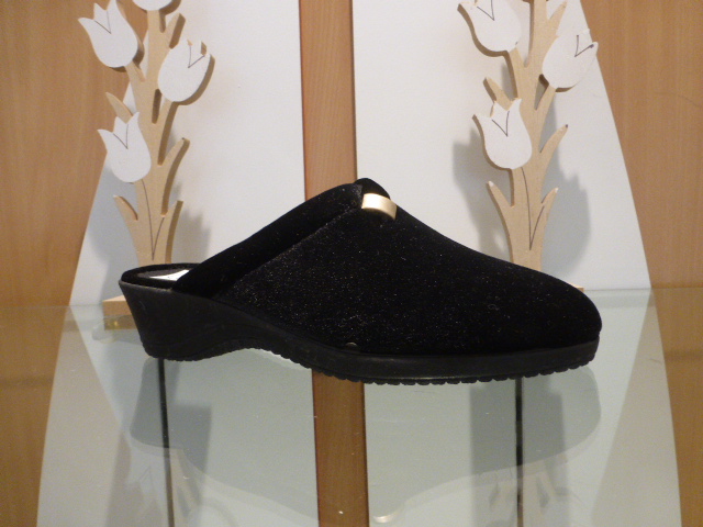 H23376 bam babiole mule vel noir auxpiedssensibles chaussures com