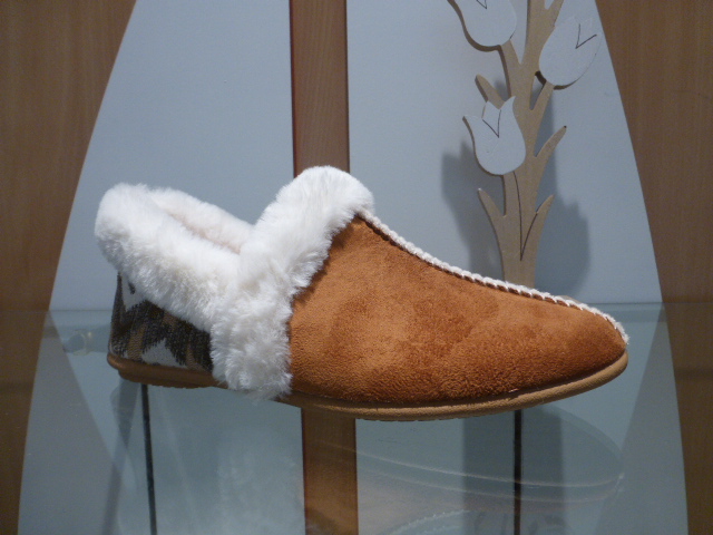 H23292 soir matin pantoufle cognac auxpiedssensibles chaussures com