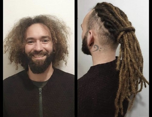 Dread naturelle avec extensions locks viking