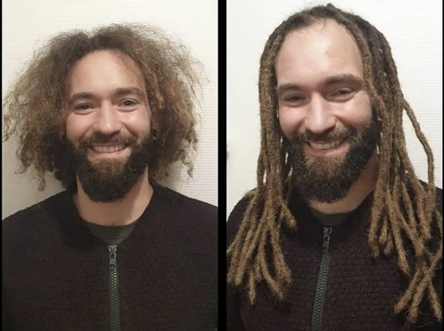 Homme dread court brun extensions