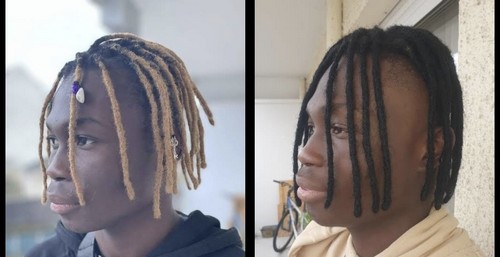 Locks courte afro homme noir blonde