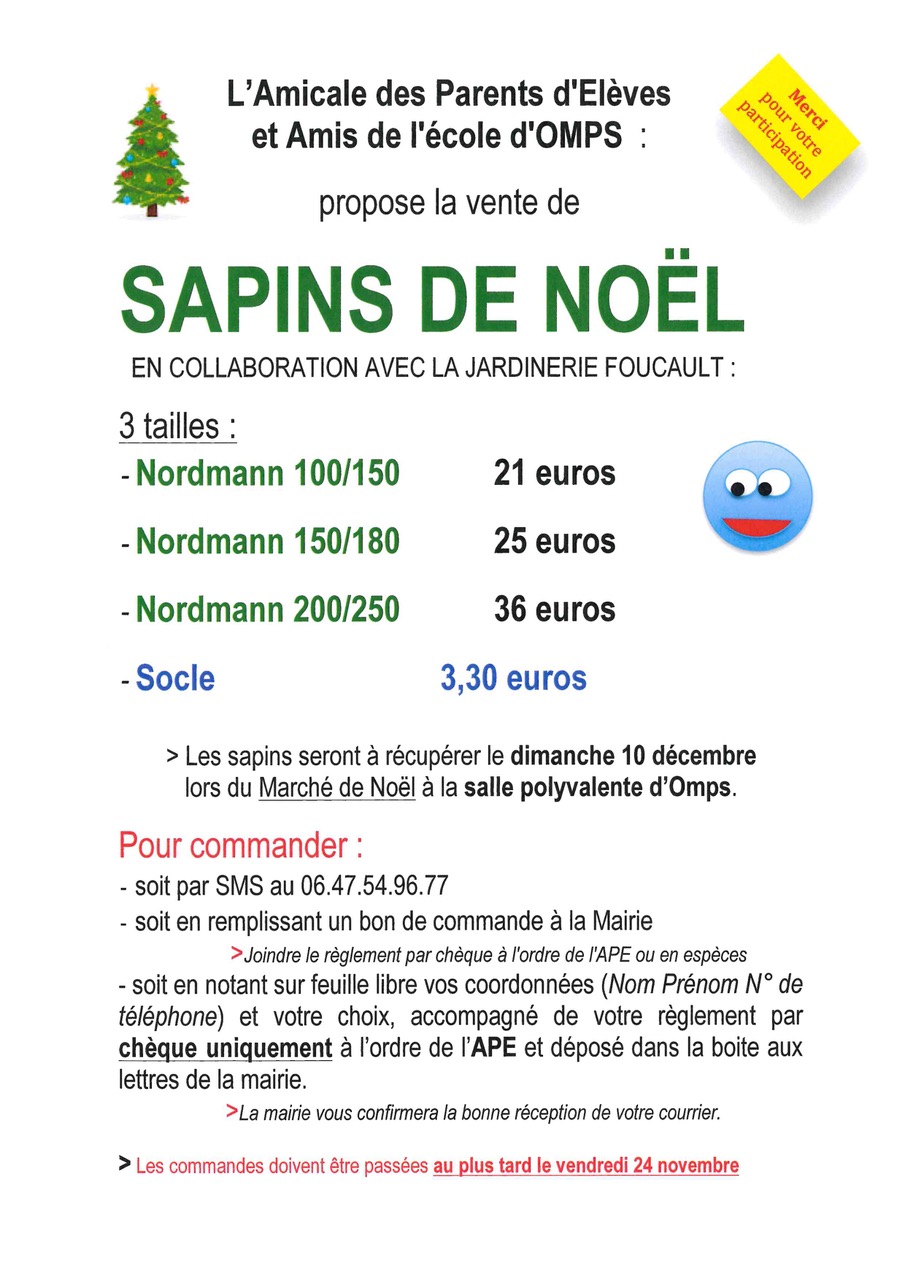 Vente de sapins de noël