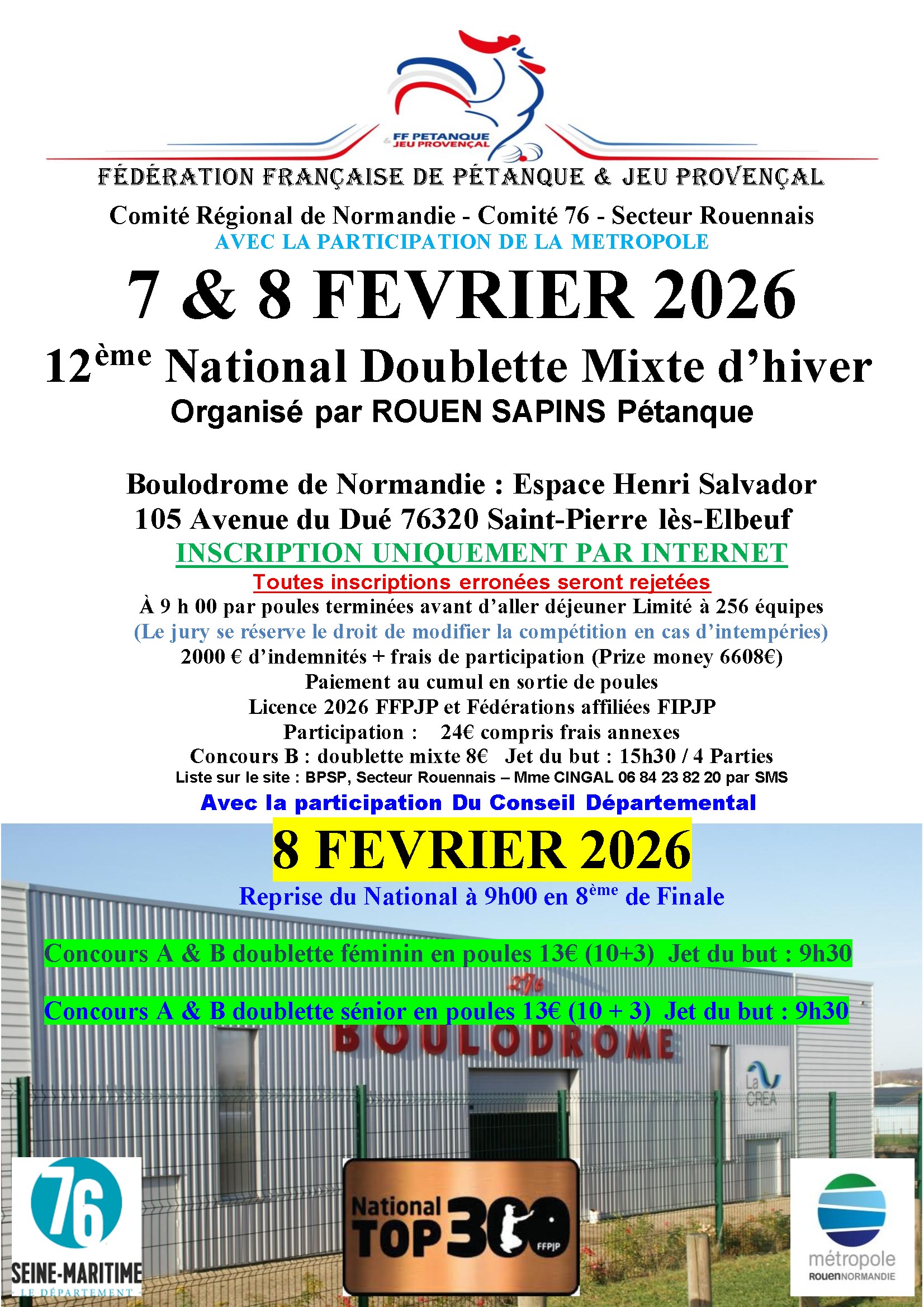 Affiche 12 eme national doublette mixte 76 conv 1