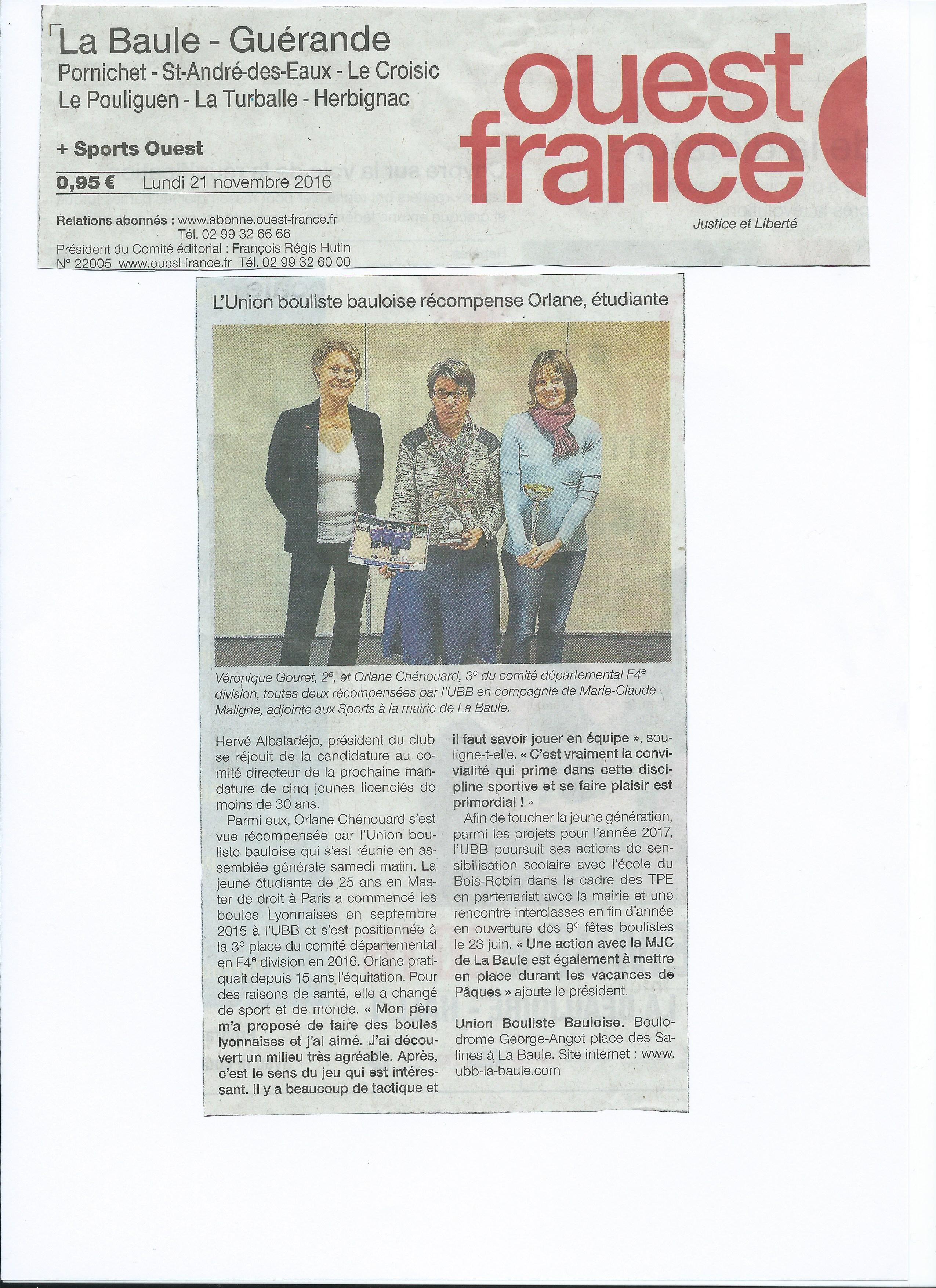 Article de Ouest France de notre AG du 19 11 16 page 001