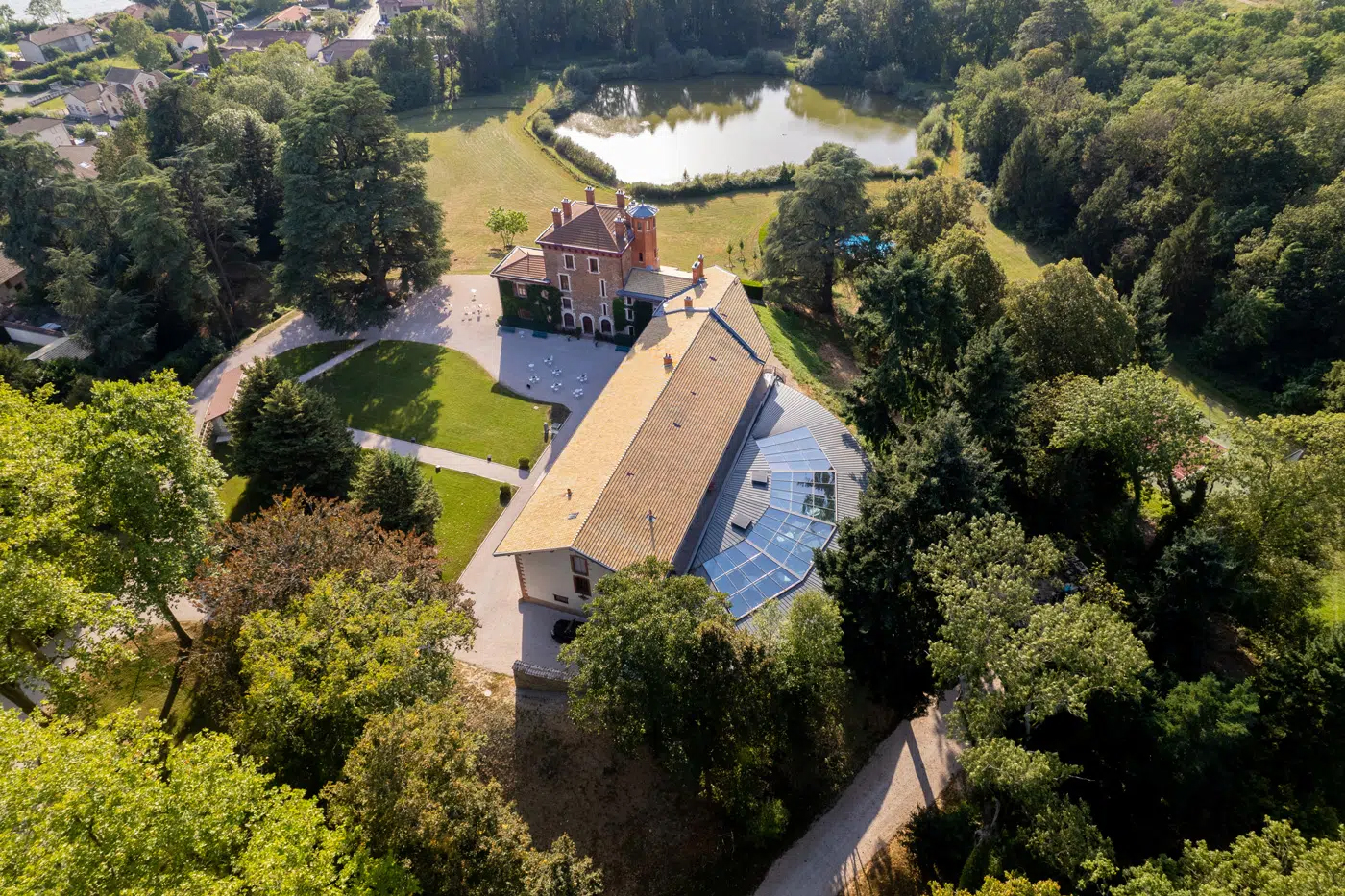 Vue drone chateau