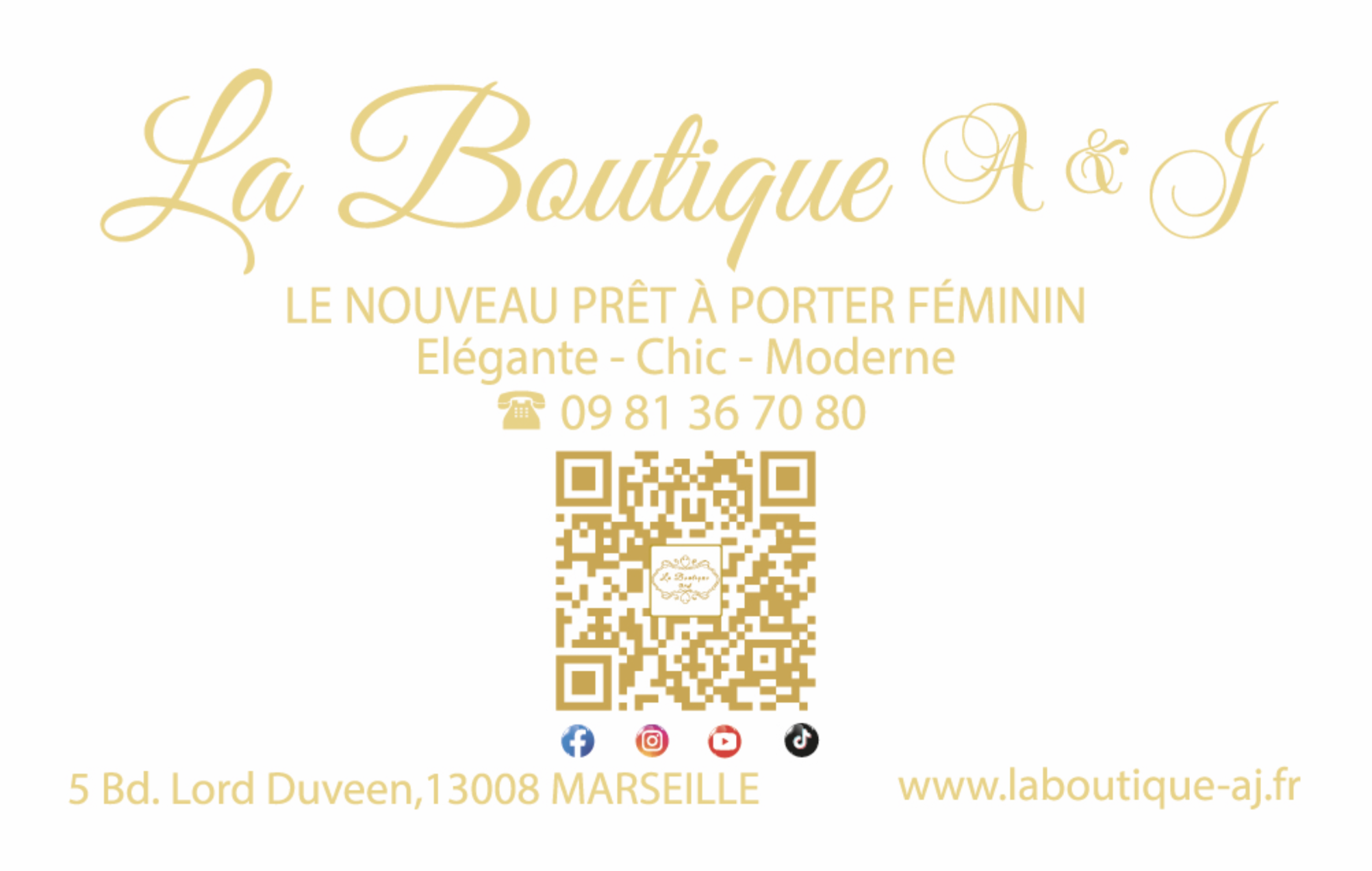 Carte de visite verso dorure la boutique 300dpi png png