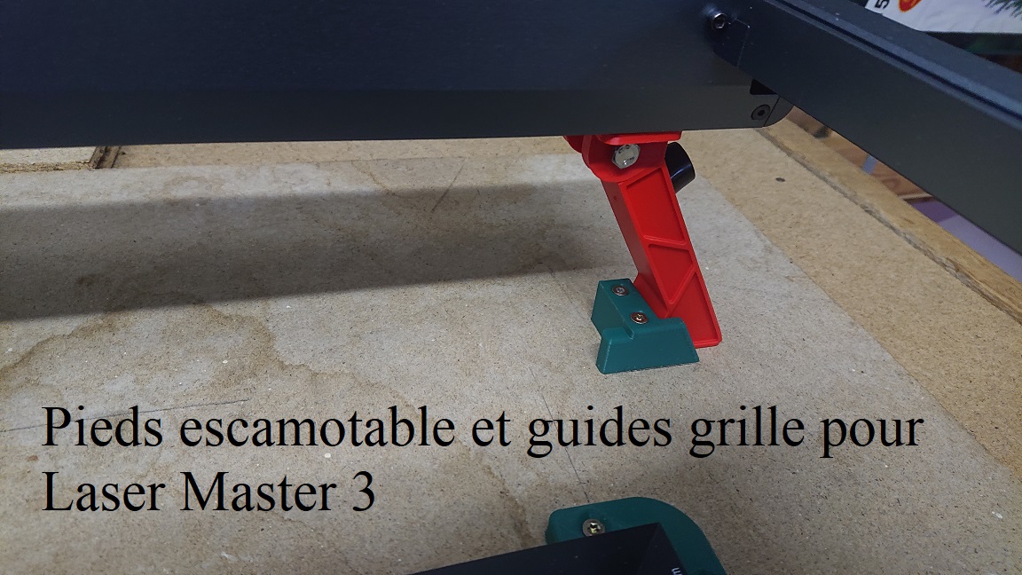06 pieds escamotable et guides grille pour laser master 3 6 