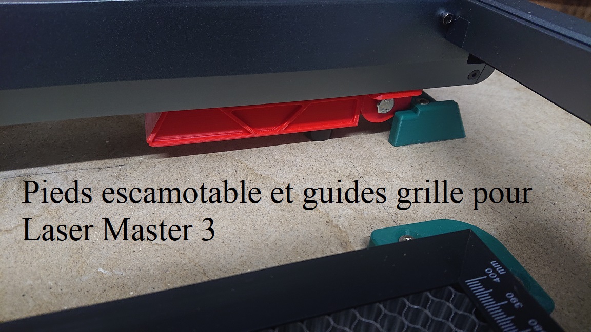 06 pieds escamotable et guides grille pour laser master 3 5 