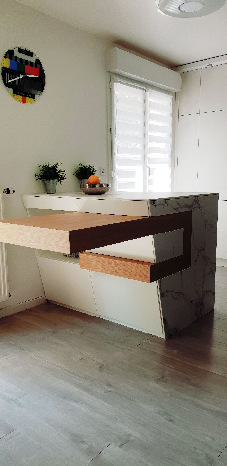 Ilot table en bois