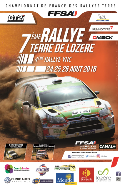 Affiche FFSA Rallye Affiche Terre Lozere 40x60 2018 01