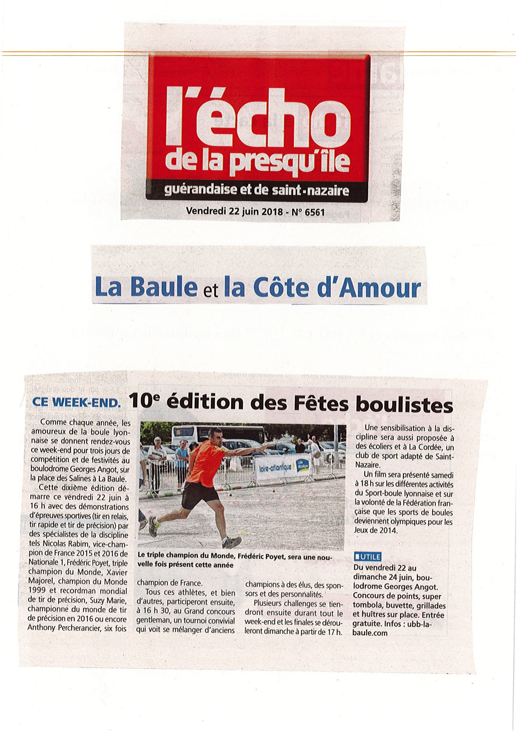 Revue de presse des 10emes fetes boulistes de La Baule 07