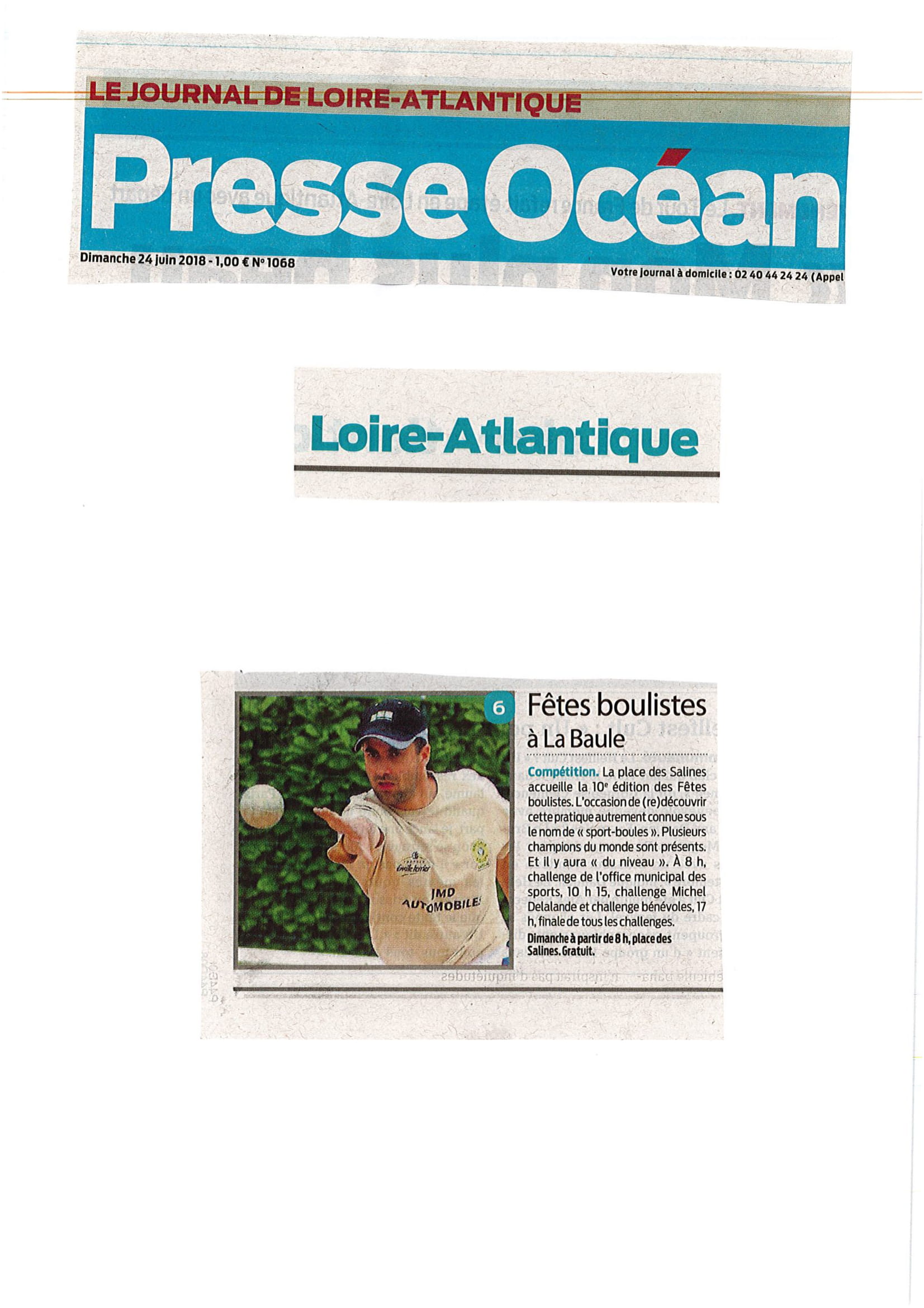 Revue de presse des 10emes fetes boulistes de La Baule 09
