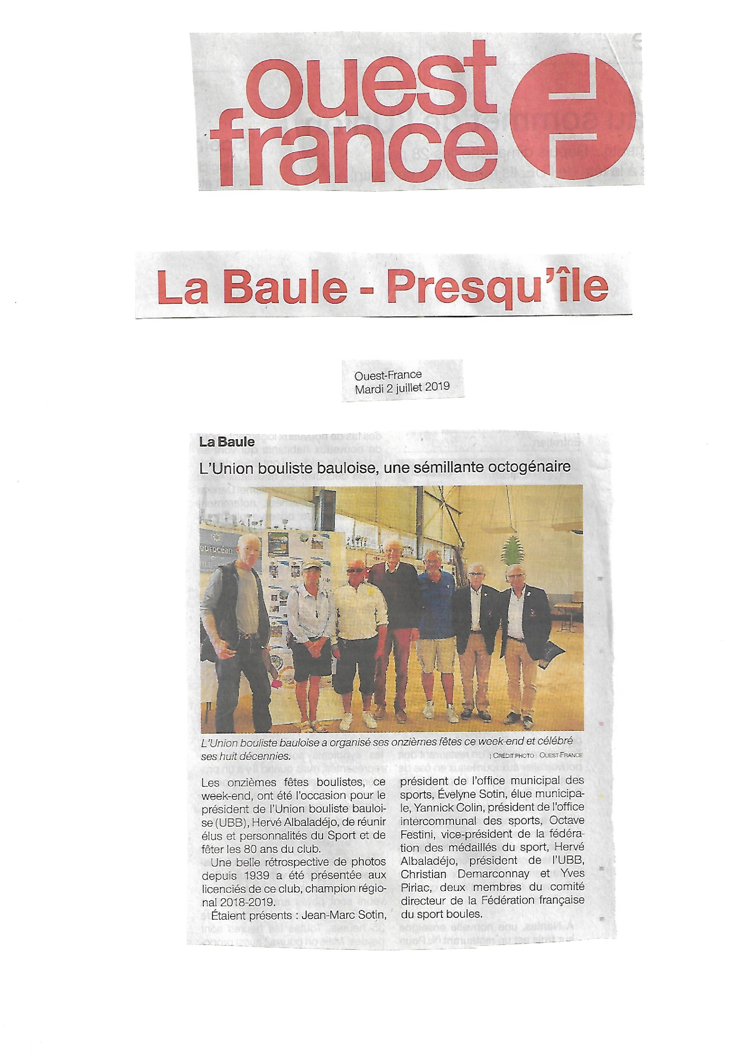 Article de presse O F du 1er juillet 2019 page 001