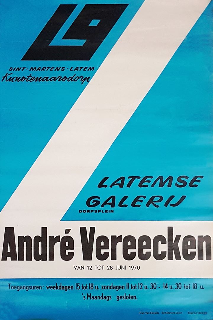 AFFICHE Exposition voor de tentoonstelling van André Vereecken in de Latemse Galerij in 1970.
Frans Pee