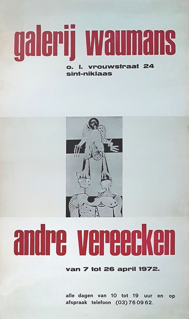 Schilder André Vereecken tentoonstelling AFFICHE (versie 2) 1972 Galerij Waumans