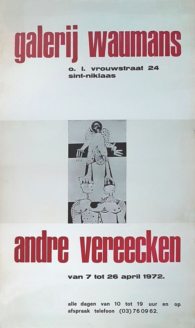 Schilder André Vereecken tentoonstelling AFFICHE (versie 2) 1972 Galerij Waumans