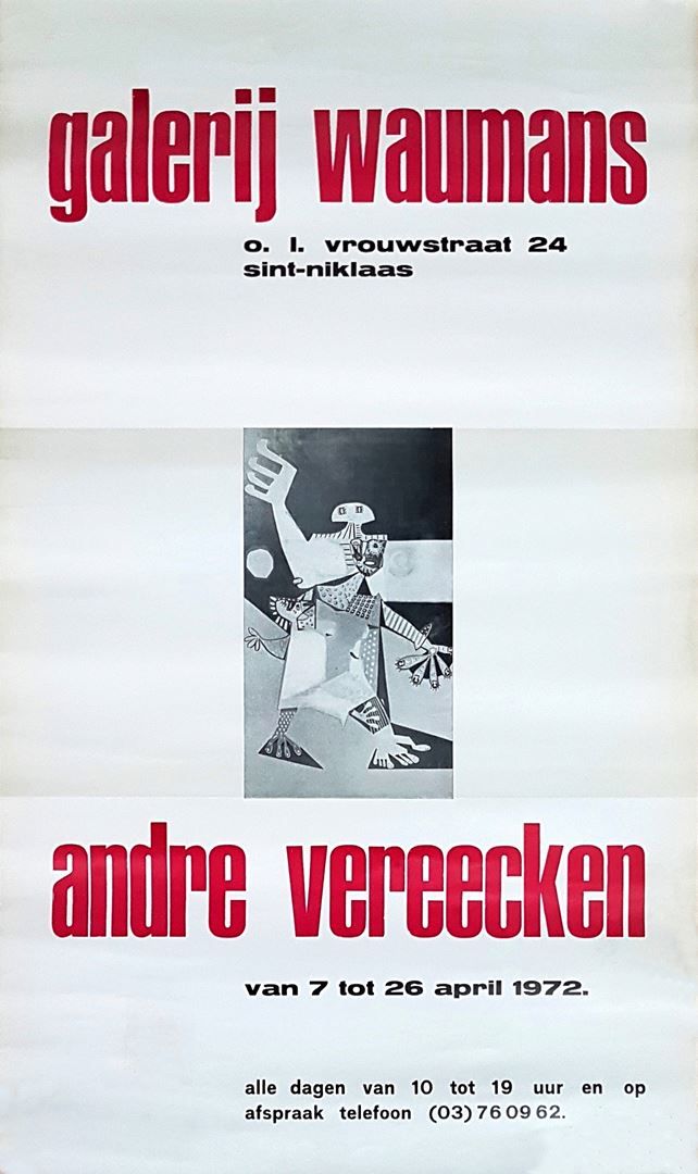 Kunstenaar André Vereecken tentoonstelling AFFICHE (versie 1) 1972 Galerij Waumans