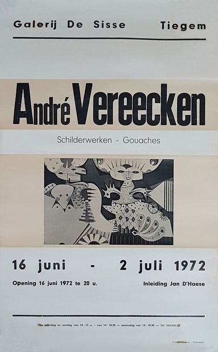 Affiche voor de tentoonstelling van de schilder André Vereecken in de galerij De Sisse in 1972.