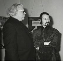 Schilder André Vereecken en Jan D'Haese op 6 avril 1972 in galerij waumans.