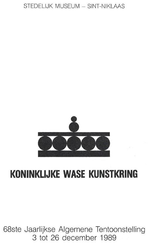 Koninklijke Wase Kunstkring. Voorzitter: Lode Verbeke. Ondervoorzitter: Frans Van Egghen. Secretaris: Walter Clippeleyr
Penningmeester: Gilbert Van Bel. Leden bestuur: Willy De Sterck - Maurits Tachelet - Geert Van Bel - Helena Van Eyck -
Marcel van Raemdonck - Marianne Van Raemdonck - Vertegenwoordigers van de kunstenaars: Jan Buytaert - André Roelant. Walter Brems - Jan Buytaert - Albert Cambeen - Ludo Colman - Simone Conrad - Wim De Cock - Gabriël De Pauw - Paul De Vylder - Ludo D’Hanis - Gerard Gaudaen - Ludo Giels - Romain Goeters - Pat Harris - Frans Heirbaut - Gisleen Heirbaut - André Heye - Renaat Ivens - Marcel Mayer - Romain Malfliet - Guido Mariman - Roland Massa - Lucas Meersman - Koen Muller - Jacques Neve - Bert Peeters - André Roelant - Veerle Rooms - Sophia Smit - Jet Vael - Leonard Van Broeck - Bruno Van Dijck - Alfons Van Meirvenne - Wim Van Remortel - Walther Van Riet - André Vereecken - R.I.M. Verhelst - Robert Wuytack


