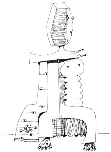 Tekening van André Vereecken. Wijkcentrum ’t Macadammeke Hoboken.