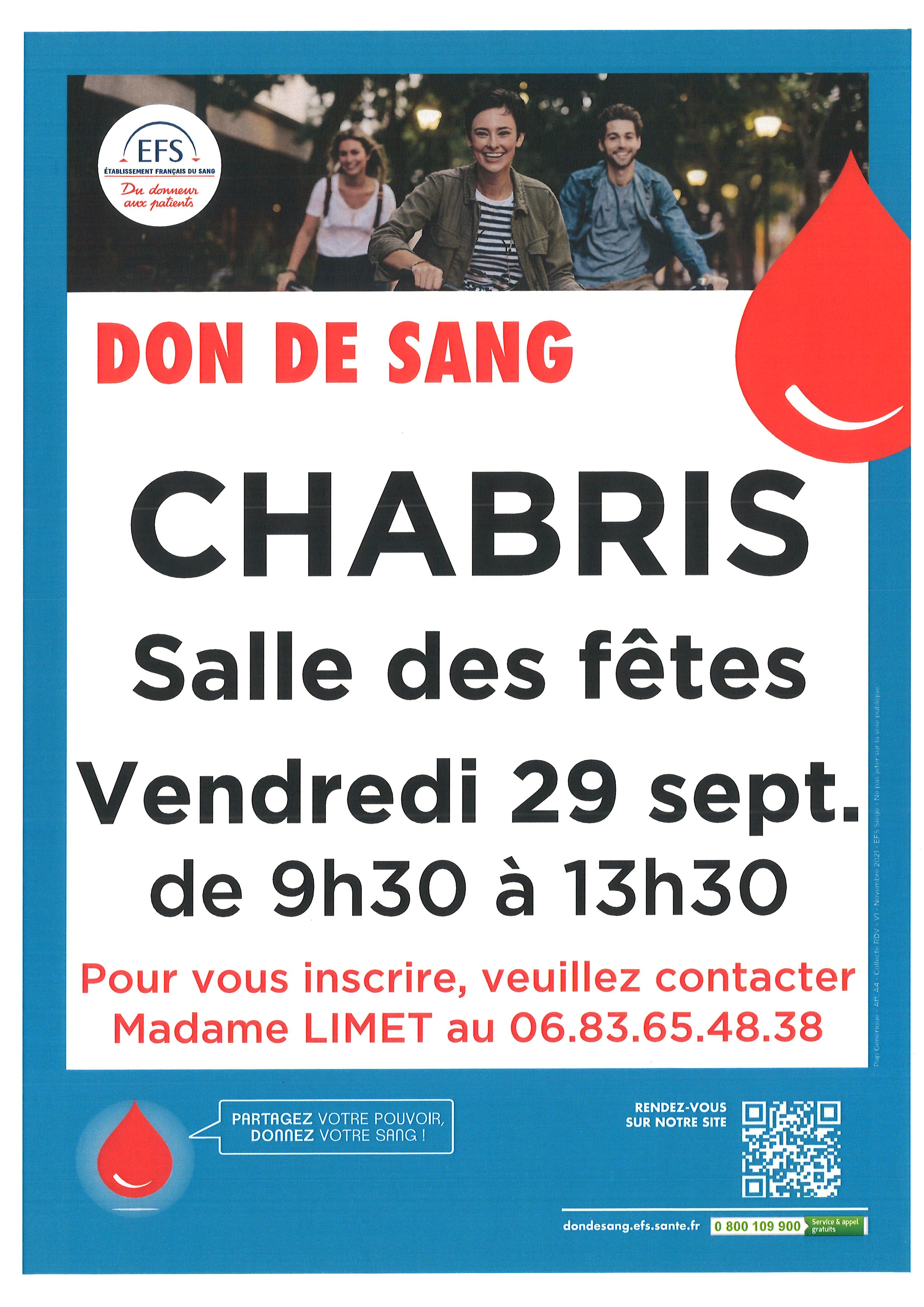 Don du sang à Chabris