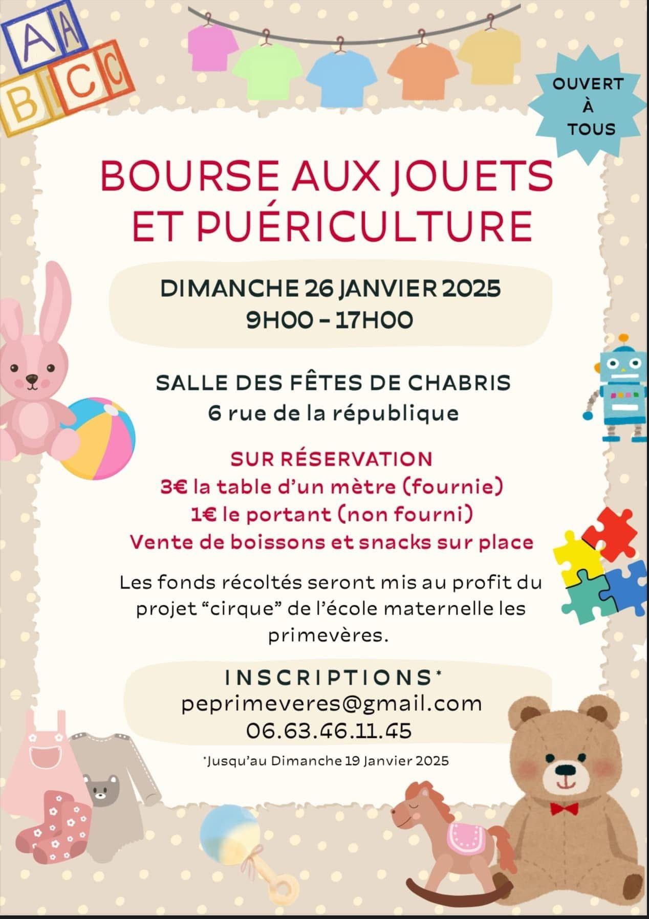 Association des parents d'élèves : bourse aux jouets et puériculture