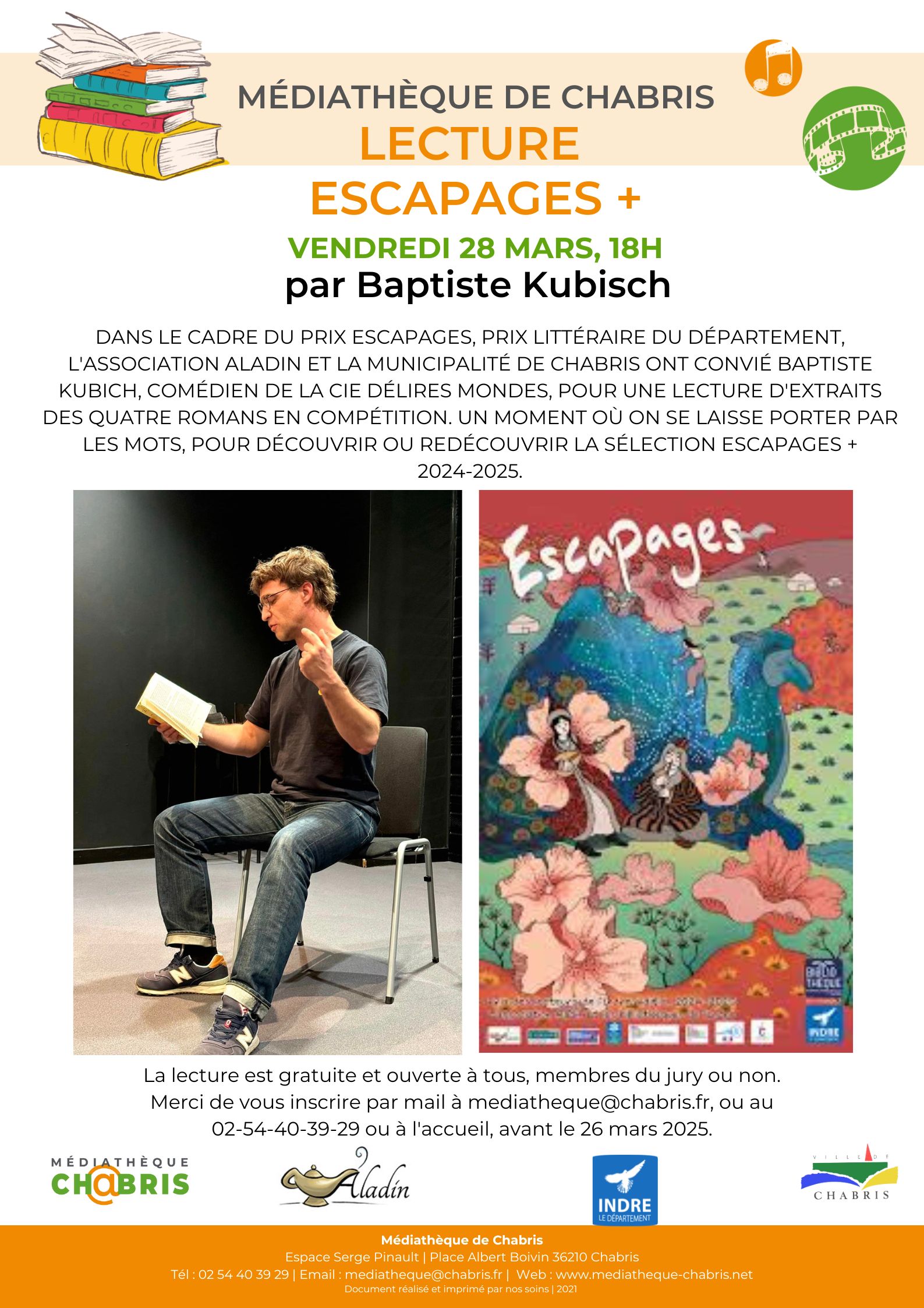 Médiathèque : lecture Escapages+