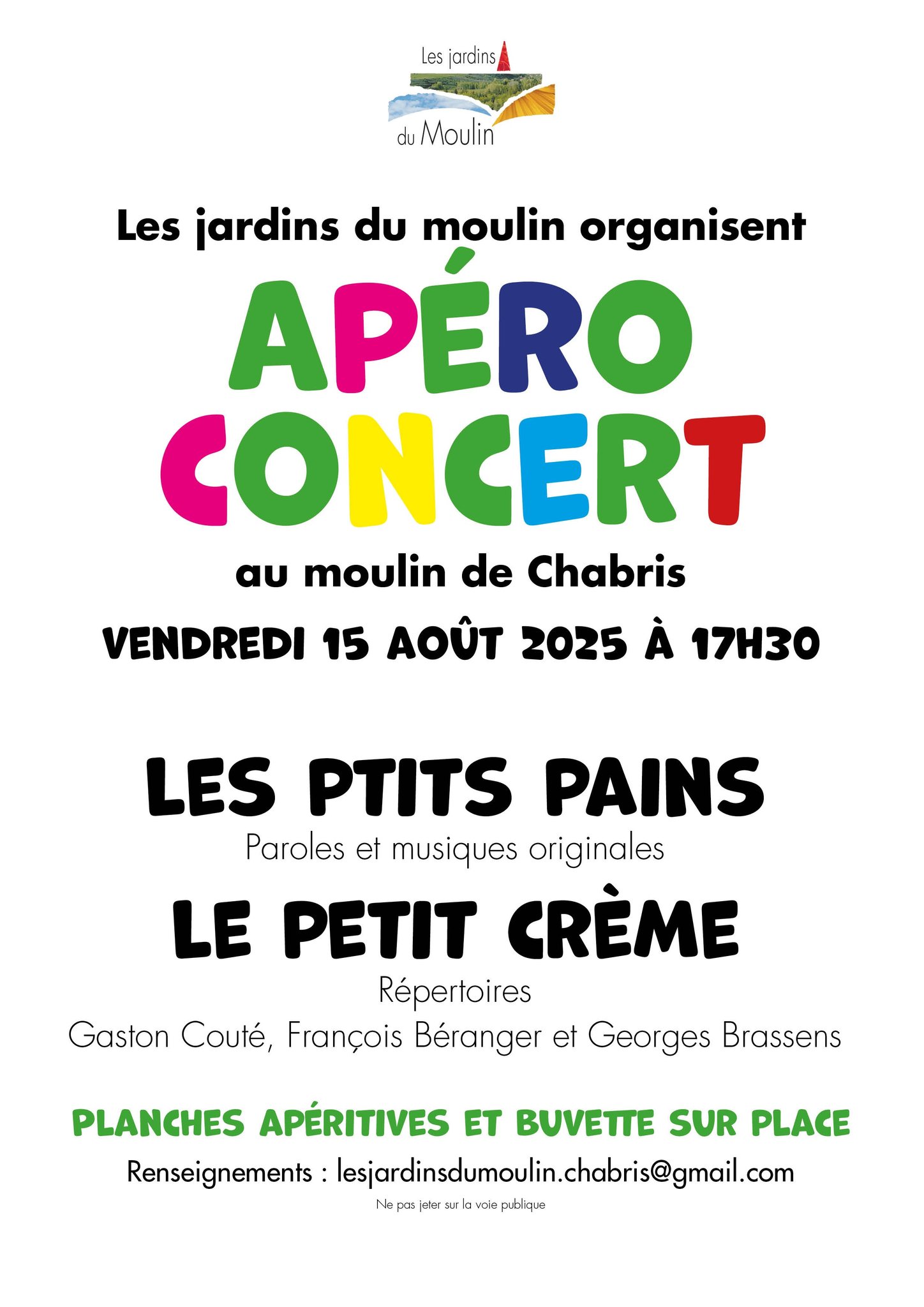 Les jardins du moulin : apéro concert