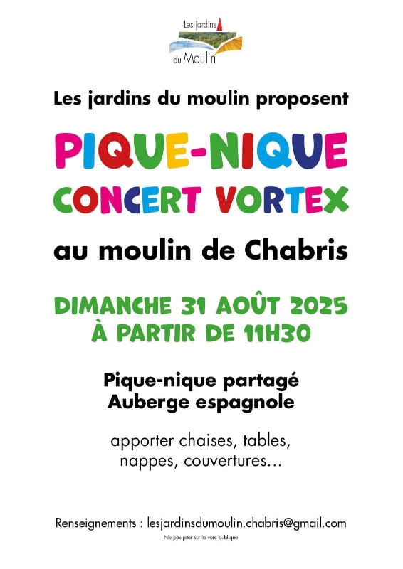 Jardins du Moulin : pique nique concert