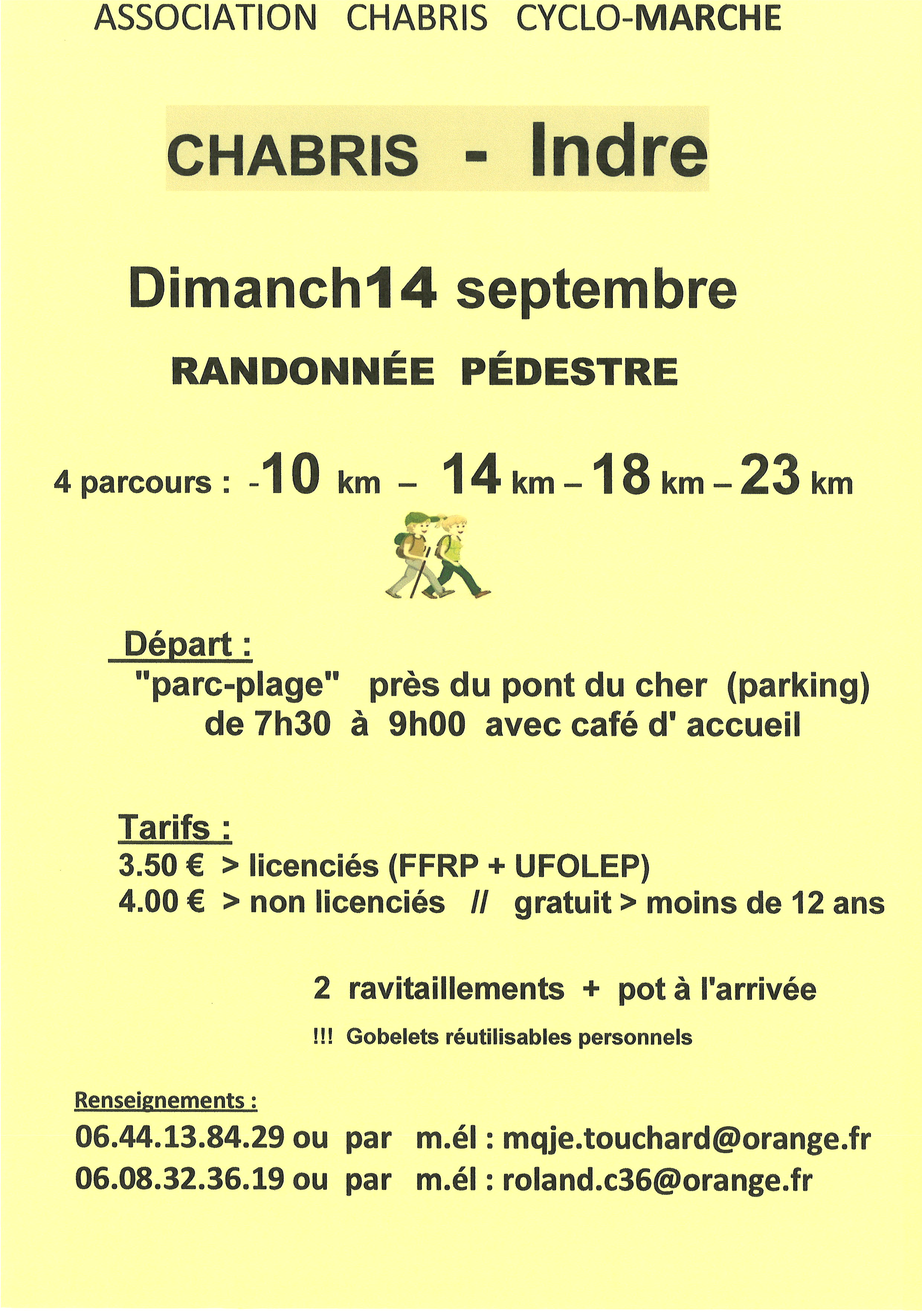 Association cyclo marche : randonnée pédestre
