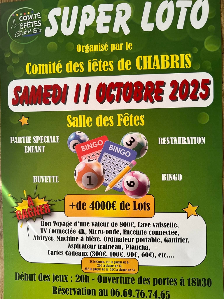 Comité des fêtes : super loto