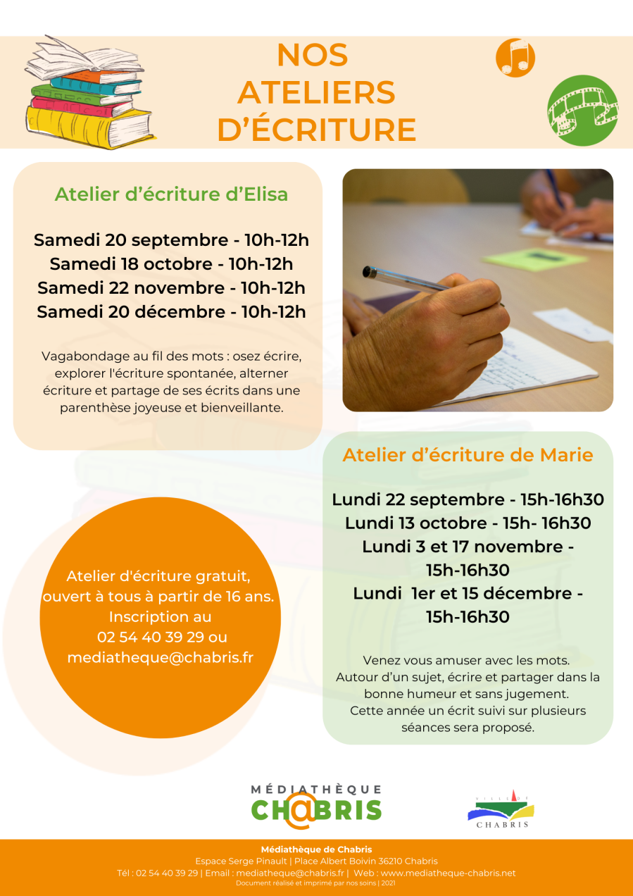 Médiathèque : atelier d'écriture