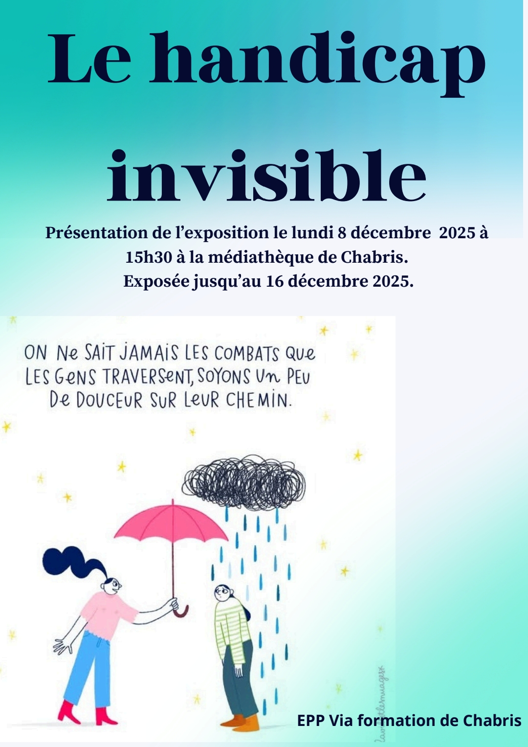 Médiathèque : exposition le handicap invisible